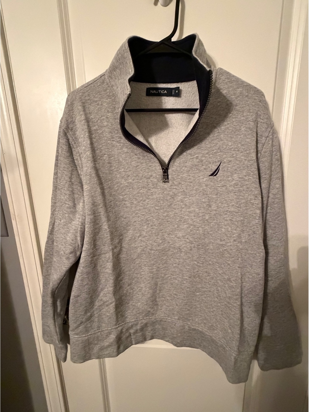 Nautica Men's Medium Gray Quarter Zip Pullover Sweatshirt